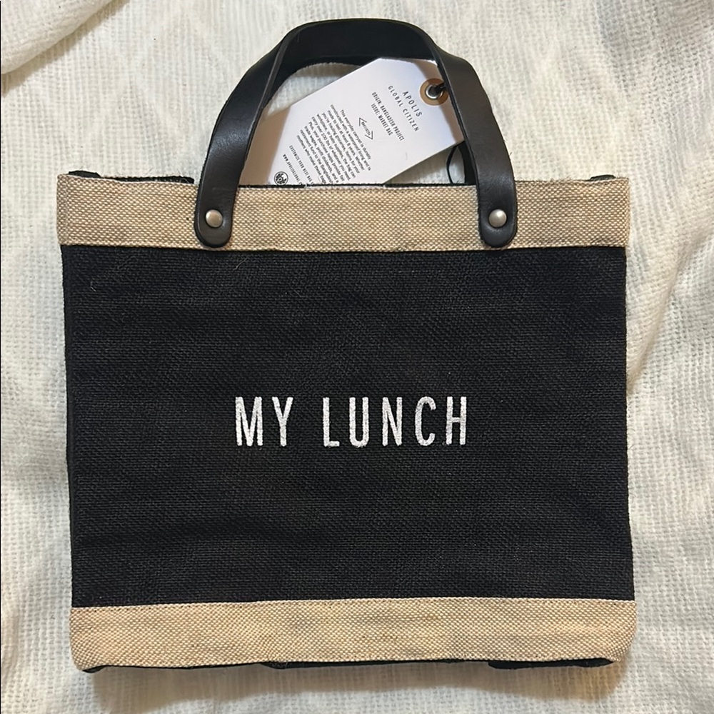 Black and Tan Lunch Tote
